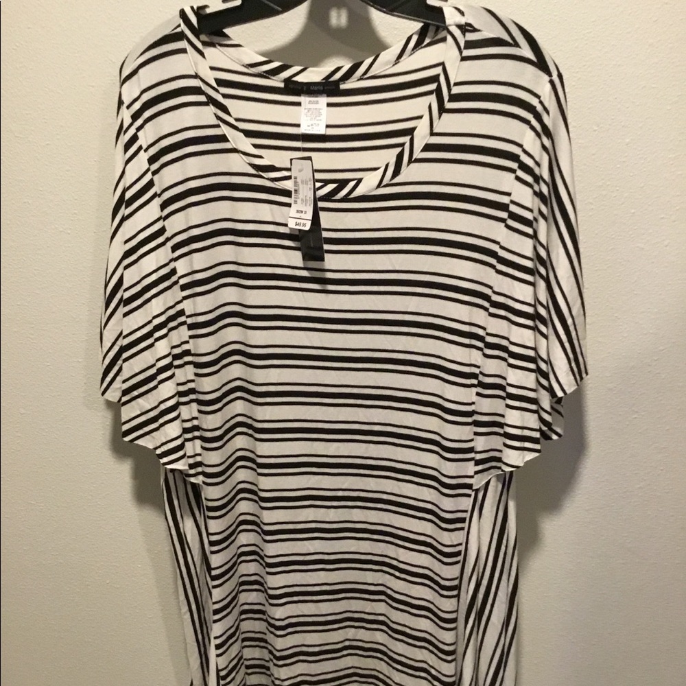 Striped plus size super cute cut shirt